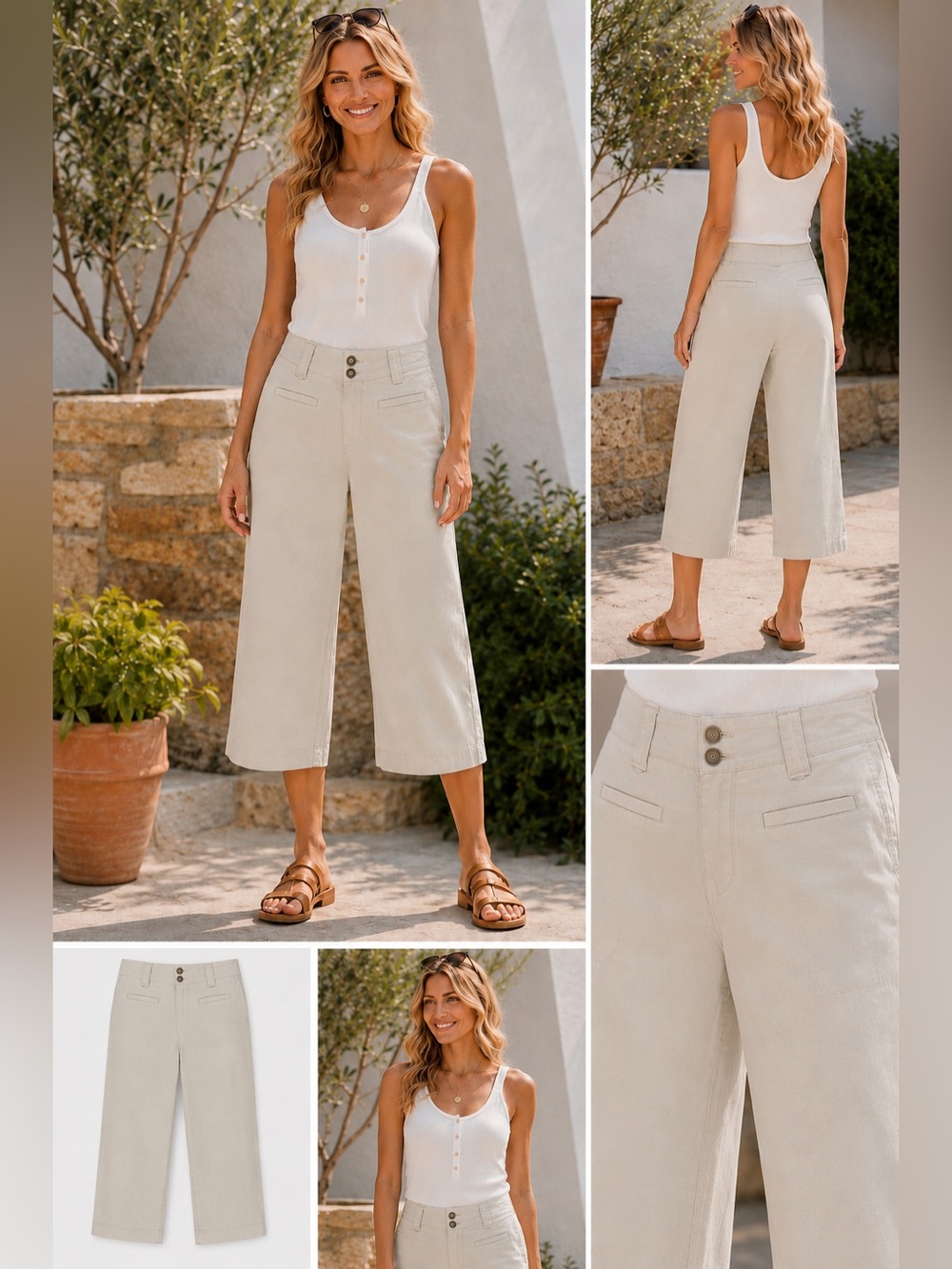 Eddie Bauer Beige Cropped Cargo ‘Vashon Fit’ Pants